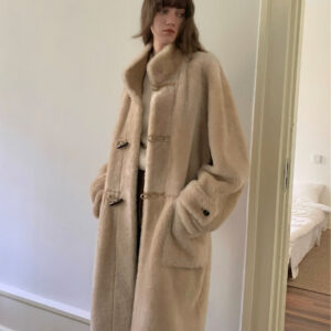 Dreamer Stand Collar Casual Imported Merino Long Sheepskin Jacket